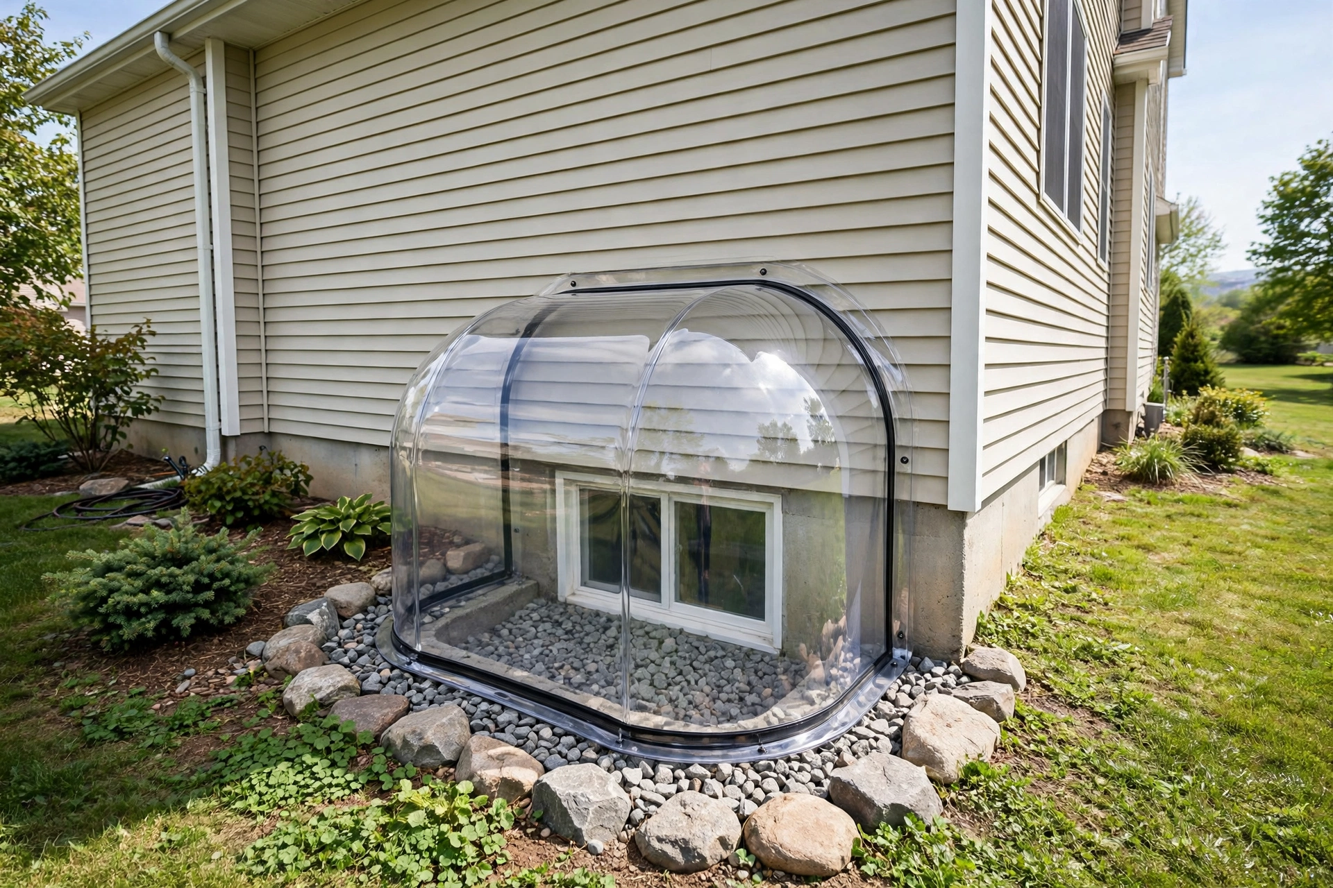 Window Well Covers for Residential Basements Requiring Better Rain Protection and Natural Light