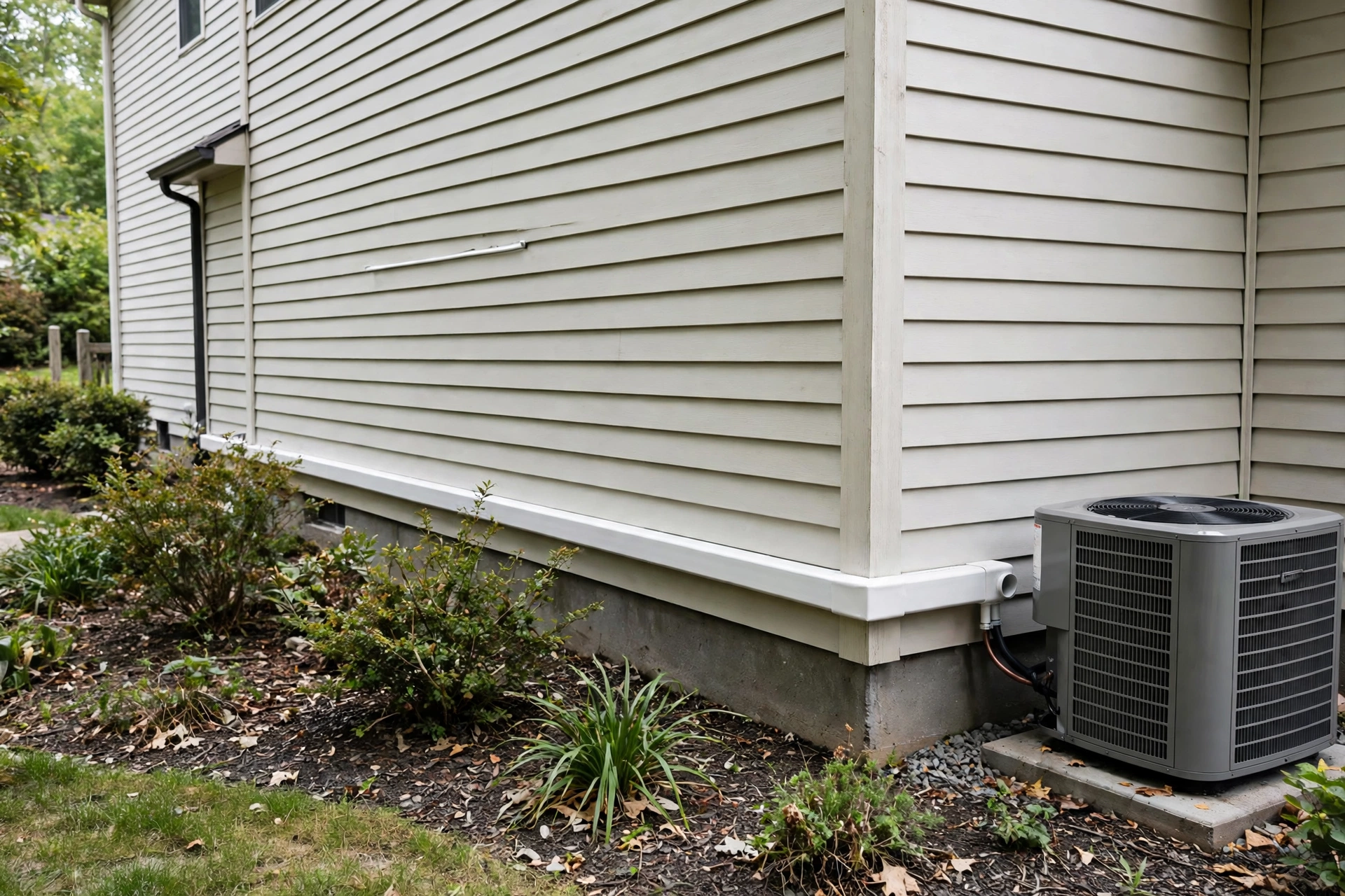 Exterior Refrigerant Line Concealment for Residential Homes With Exposed Mechanical Installations